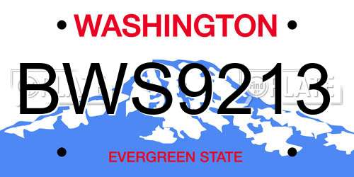 BWS9213 Washington License Plate