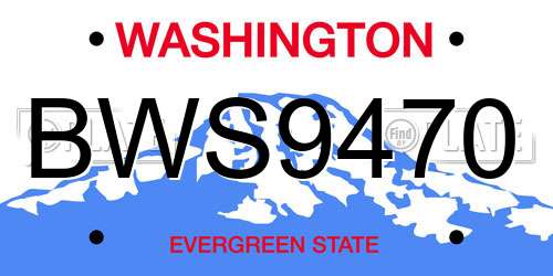 BWS9470 Washington License Plate