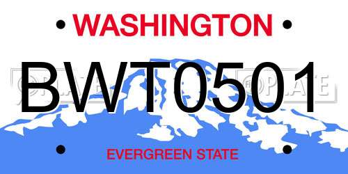 BWT0501 Washington License Plate