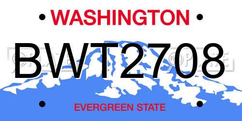 BWT2708 Washington License Plate