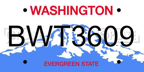 BWT3609 Washington License Plate