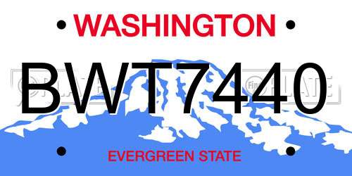 BWT7440 Washington License Plate