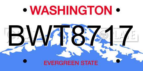 BWT8717 Washington License Plate