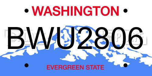 BWU2806 Washington License Plate