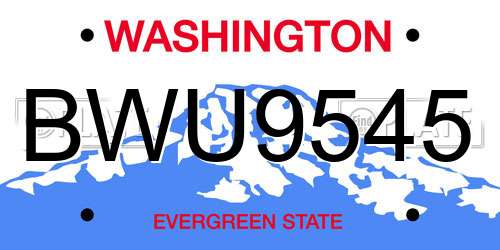 BWU9545 Washington License Plate