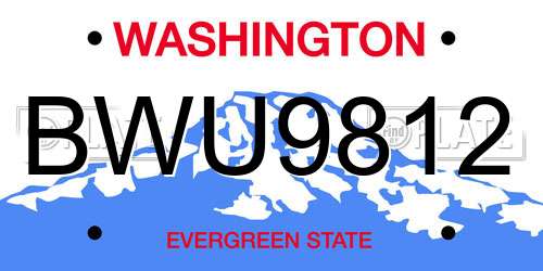 BWU9812 Washington License Plate