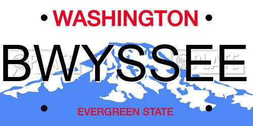 BWYSSEE Washington License Plate