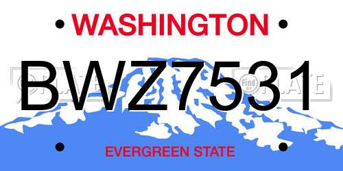 BWZ7531 Washington License Plate
