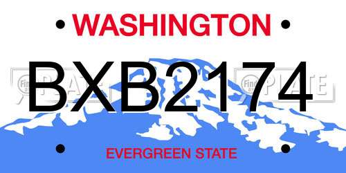 BXB2174 Washington License Plate