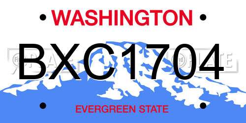 BXC1704 Washington License Plate
