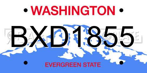 BXD1855 Washington License Plate