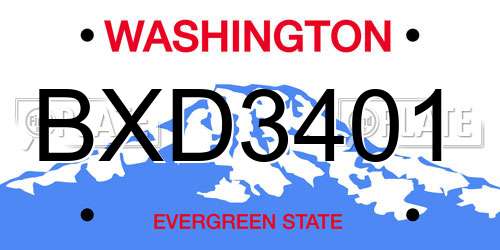 BXD3401 Washington License Plate