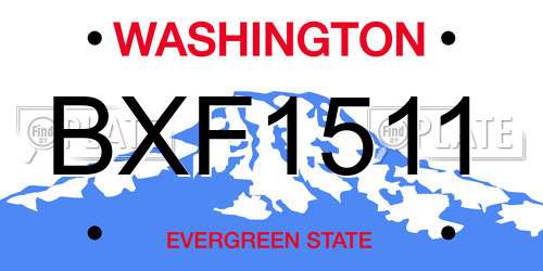 BXF1511 Washington License Plate