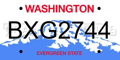 BXG2744 Washington License Plate