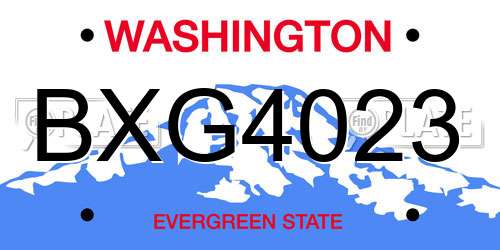 BXG4023 Washington License Plate