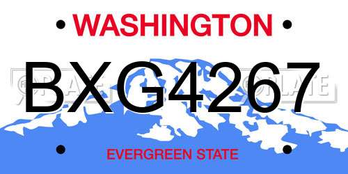 BXG4267 Washington License Plate