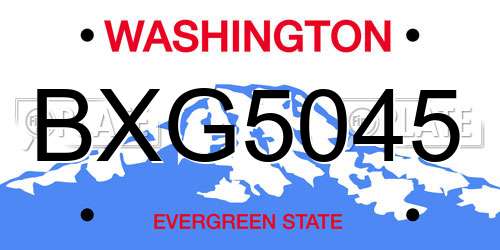 BXG5045 Washington License Plate