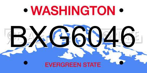 BXG6046 Washington License Plate