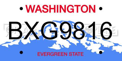 BXG9816 Washington License Plate