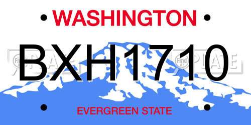 BXH1710 Washington License Plate