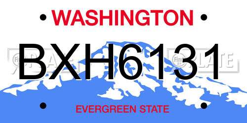 BXH6131 Washington License Plate