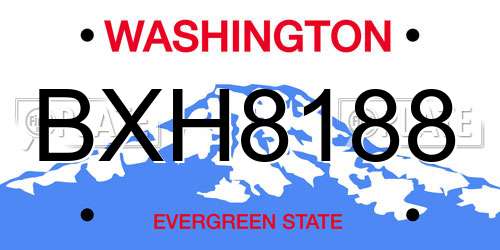 BXH8188 Washington License Plate