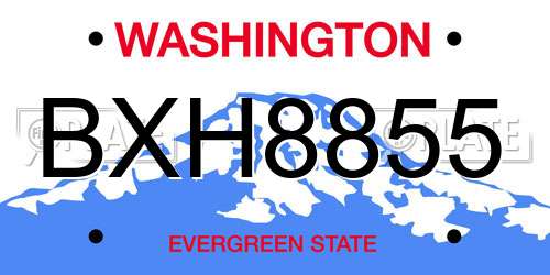 BXH8855 Washington License Plate
