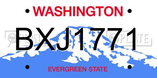 BXJ1771 Washington License Plate