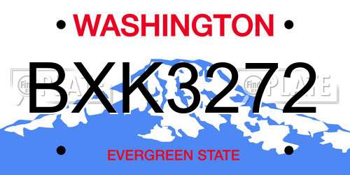 BXK3272 Washington License Plate