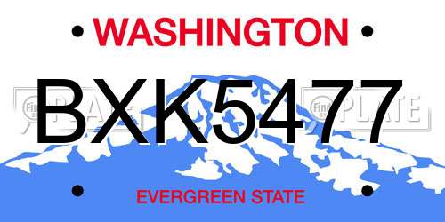 BXK5477 Washington License Plate