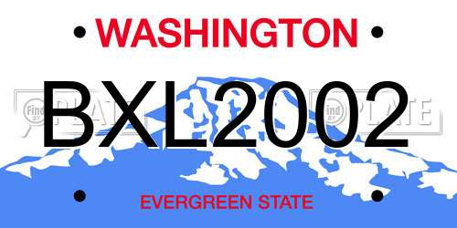 BXL2002 Washington License Plate