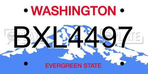 BXL4497 Washington License Plate