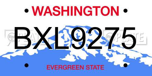 BXL9275 Washington License Plate