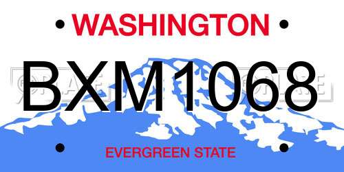 BXM1068 Washington License Plate