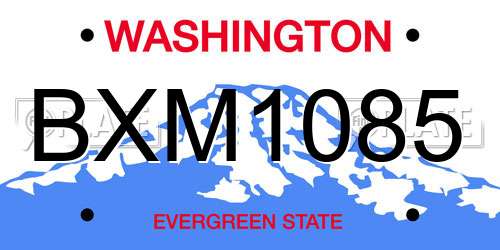 BXM1085 Washington License Plate
