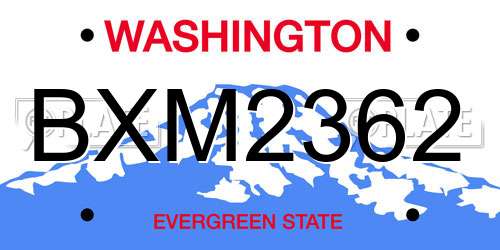 BXM2362 Washington License Plate