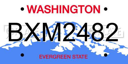 BXM2482 Washington License Plate