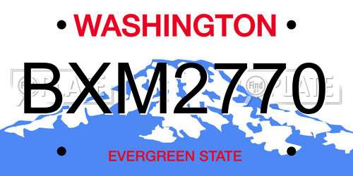 BXM2770 Washington License Plate