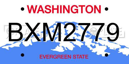 BXM2779 Washington License Plate