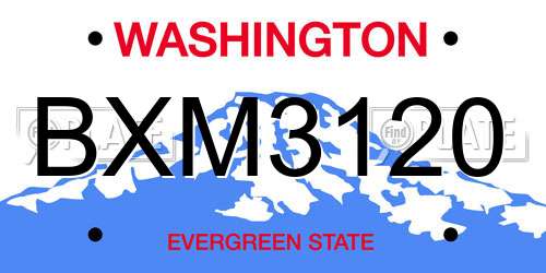 BXM3120 Washington License Plate