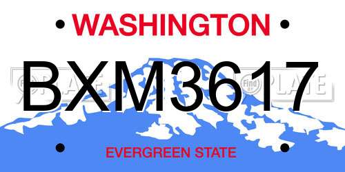 BXM3617 Washington License Plate