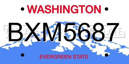 BXM5687 Washington License Plate