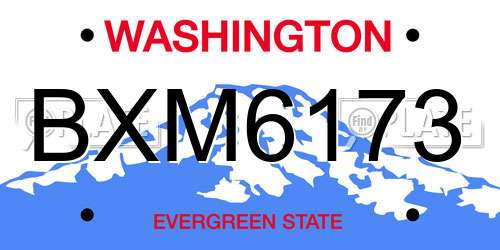 BXM6173 Washington License Plate