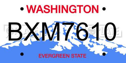 BXM7610 Washington License Plate