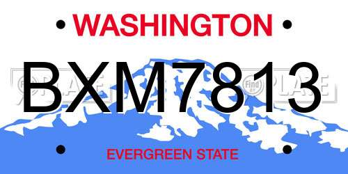 BXM7813 Washington License Plate