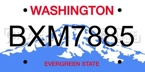 BXM7885 Washington License Plate