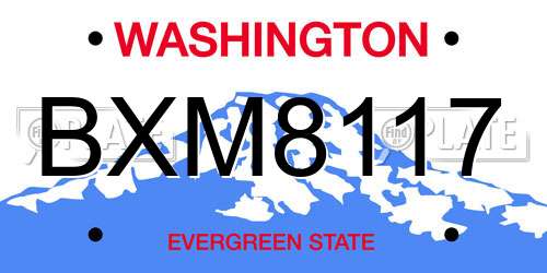BXM8117 Washington License Plate