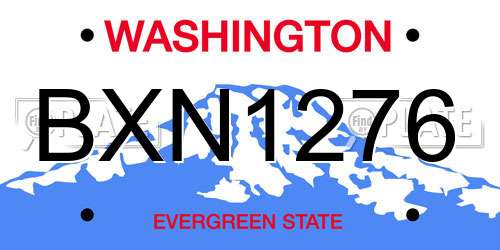 BXN1276 Washington License Plate