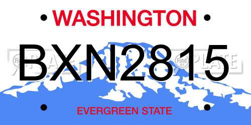 BXN2815 Washington License Plate