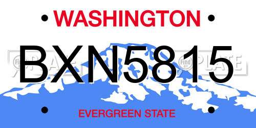 BXN5815 Washington License Plate